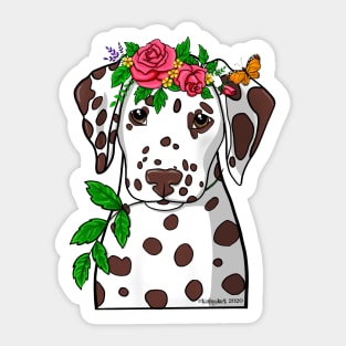 Dalmatian Garden Goddess Sticker